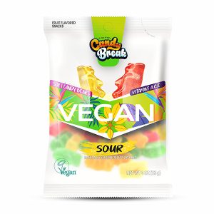 Candy Break Tub Vegan Liquorice Sour Belts Red-White-Blue 227g X 6 X 4